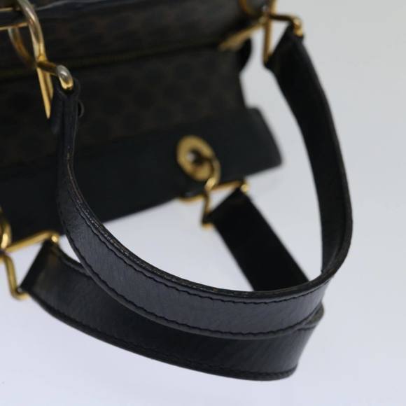 CELINE Macadam Canvas Hand Bag PVC Brown Black Auth 67089 - Picture 7 of 16